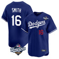 Tlead LA.Dodgers #16 Will Smith Player Royal World Series Limited Home Stitched Jerseys