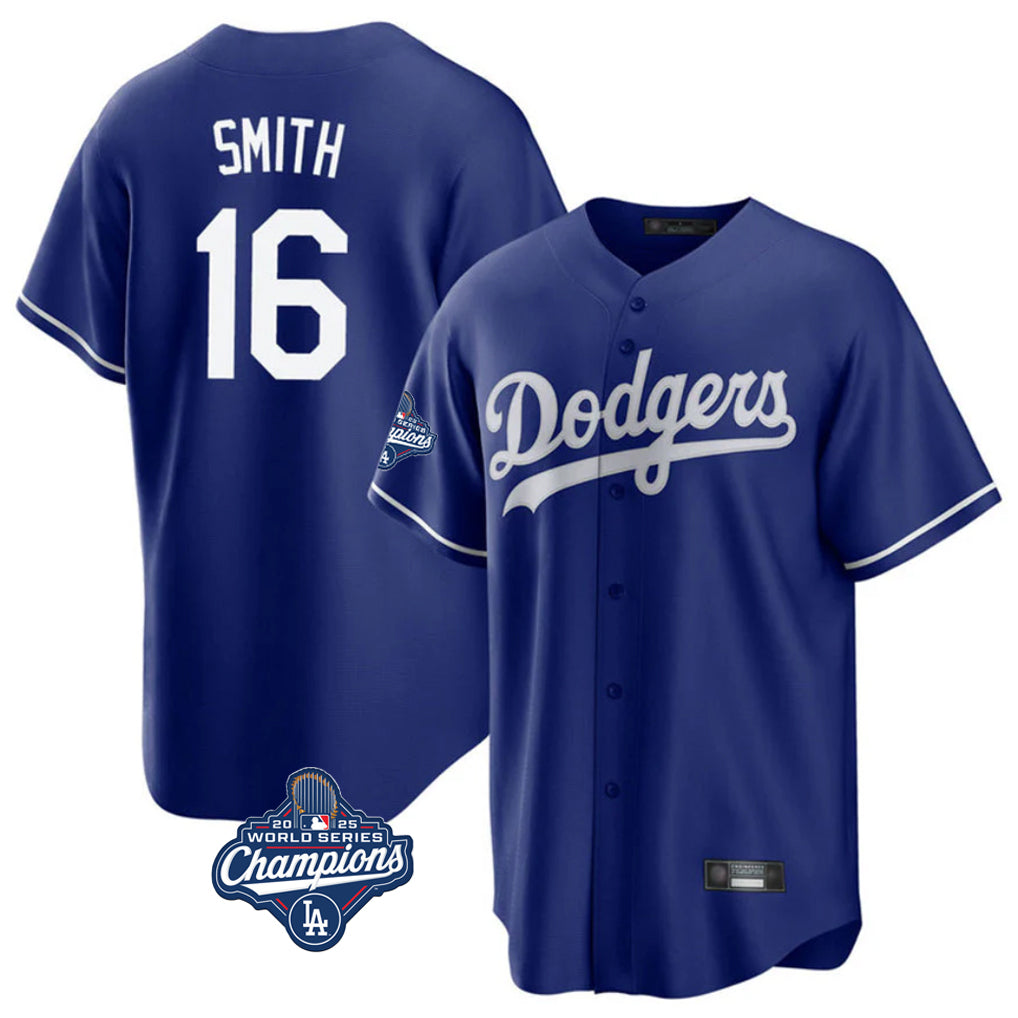 Tlead LA.Dodgers #16 Will Smith Player Royal World Series Meet Game Stitched Jerseys