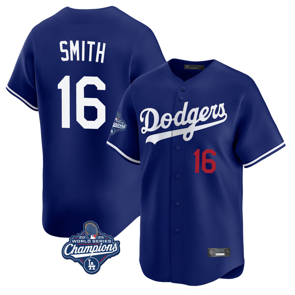 Tlead LA.Dodgers #16 Will Smith Player Royal World Series Meet Limited Home Stitched Jerseys