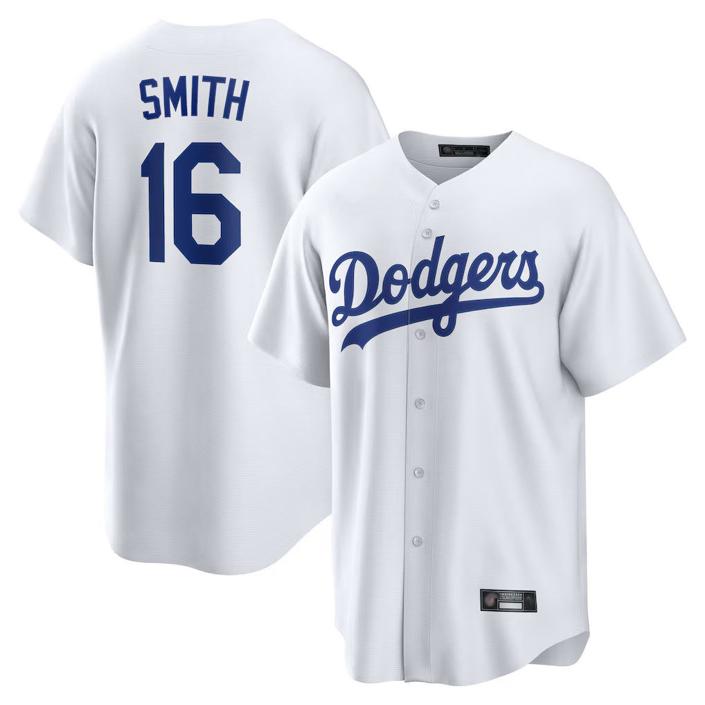 Tlead LA.Dodgers #16 Will Smith Player White Game Home Stitched Jerseys