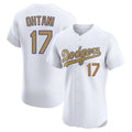 Tlead LA.Dodgers #17 Shohei Ohtani Player Gold Limited Elite Home Stitched Jerseys