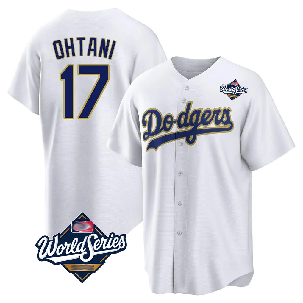 Tlead LA.Dodgers #17 Shohei Ohtani Player Gold White World Series 2026 Collection Stadium Game Stitched Jerseys