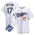 Tlead LA.Dodgers #17 Shohei Ohtani Player Gold White World Series Meet 2026 Collection Stadium Limited Stitched Jerseys