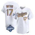 Tlead LA.Dodgers #17 Shohei Ohtani Player Gold World Series Meet Collection Limited Home Stitched Jerseys