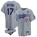 Tlead LA.Dodgers #17 Shohei Ohtani Player Gray World Series Game Home Stitched Jerseys