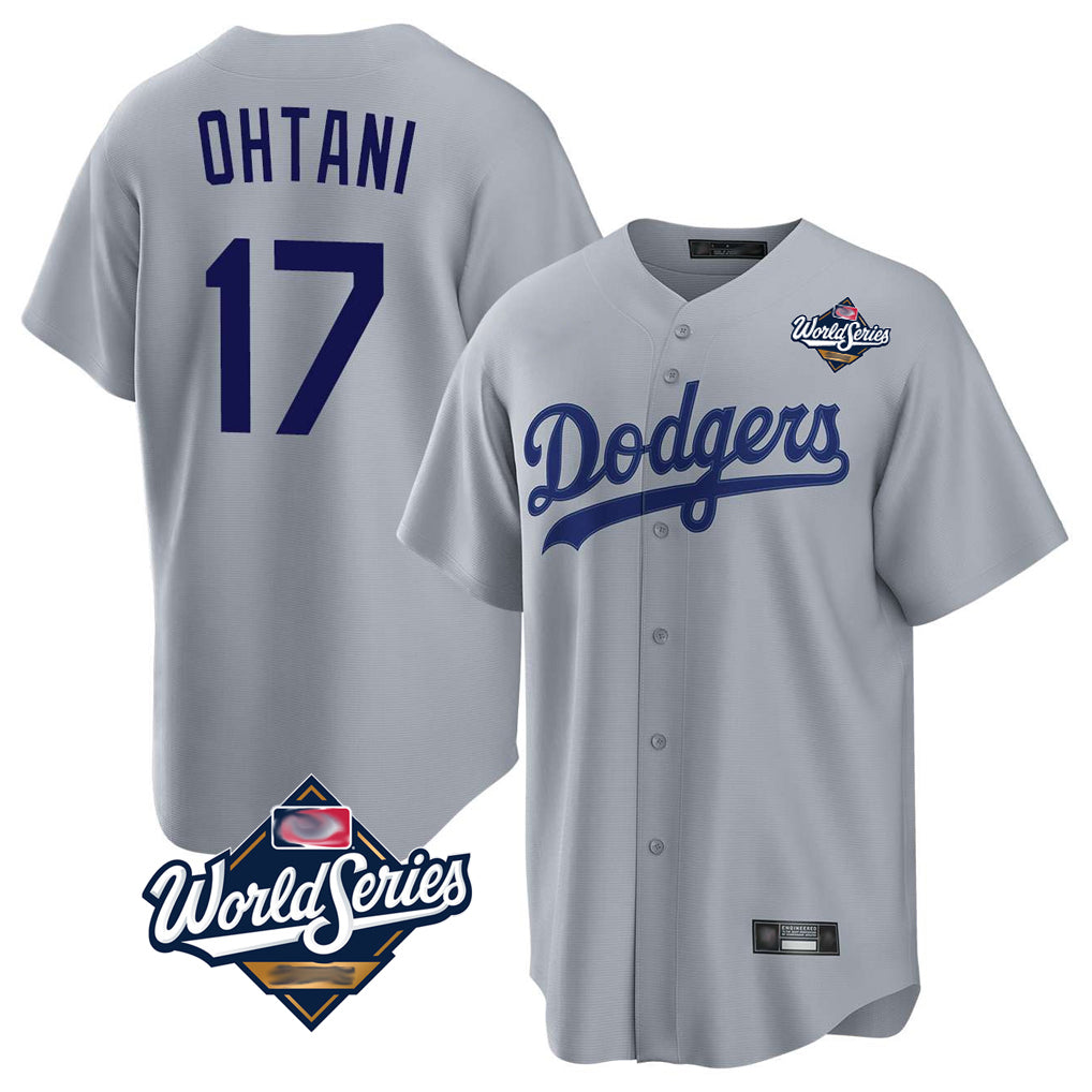 Tlead LA.Dodgers #17 Shohei Ohtani Player Gray World Series Game Stitched Jerseys