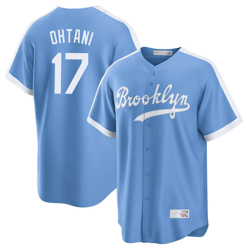 Tlead LA.Dodgers #17 Shohei Ohtani Player Light Blue Cooperstown Collection Limited Stitched Jerseys