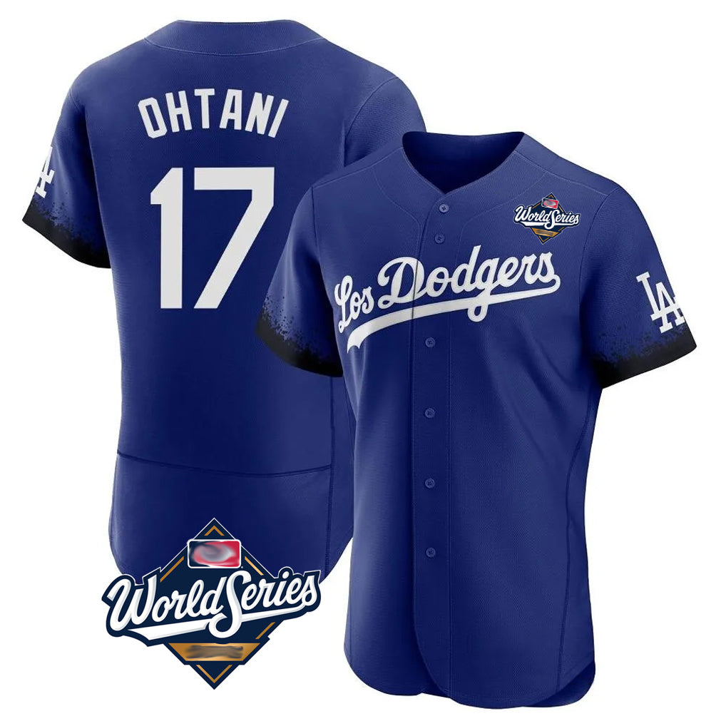 Tlead LA.Dodgers #17 Shohei Ohtani Player Royal World Series City Connect Elite Home Stitched Jerseys