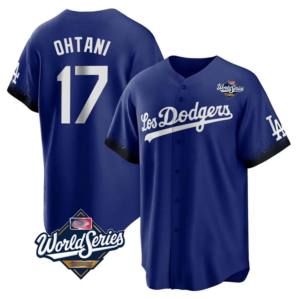 Tlead LA.Dodgers #17 Shohei Ohtani Player Royal World Series City Connect Home Game Stitched Jerseys