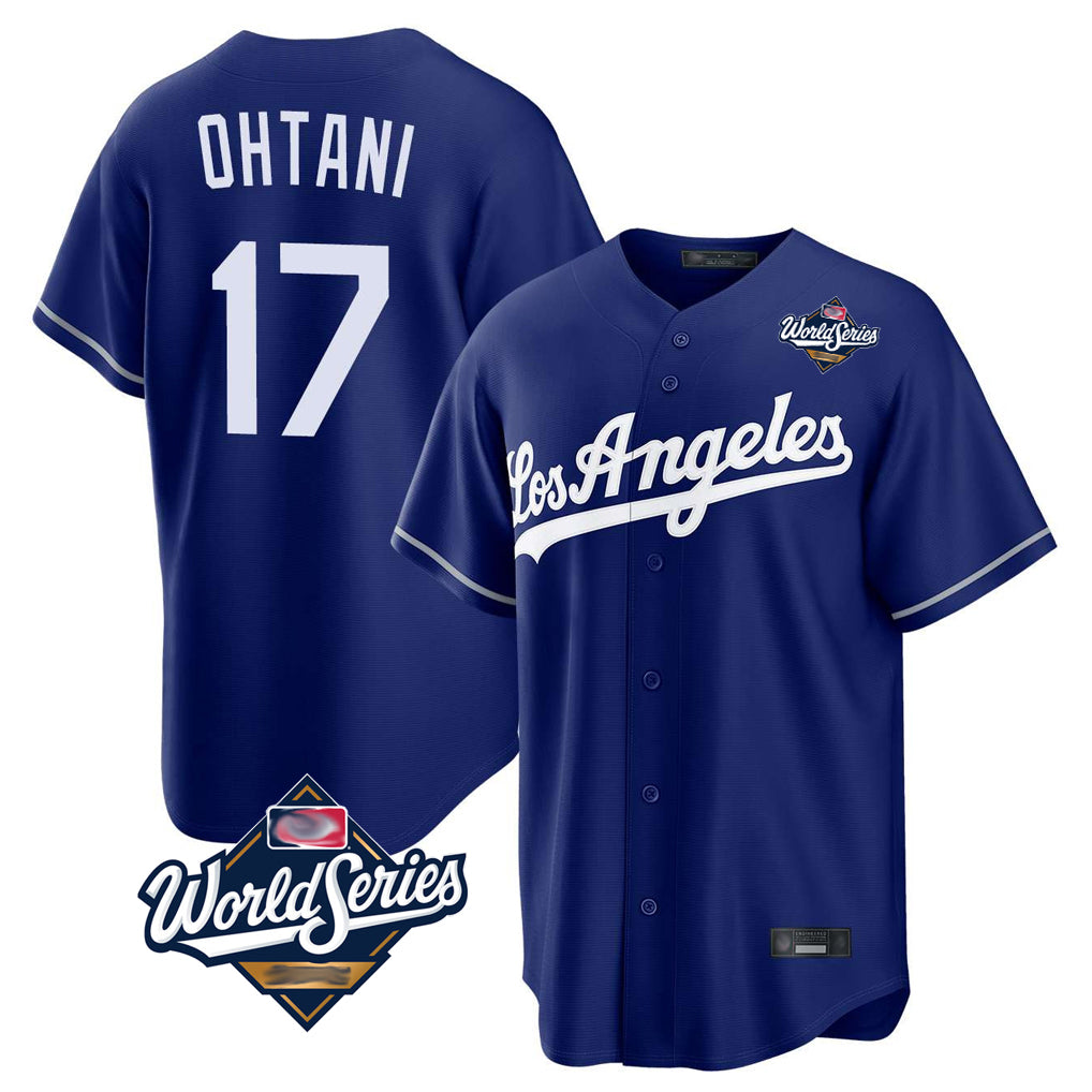 Tlead LA.Dodgers #17 Shohei Ohtani Player Royal World Series Game Stitched Jerseys