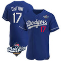 Tlead LA.Dodgers #17 Shohei Ohtani Player Royal World Series Meet Limited Elite Home Stitched Jerseys