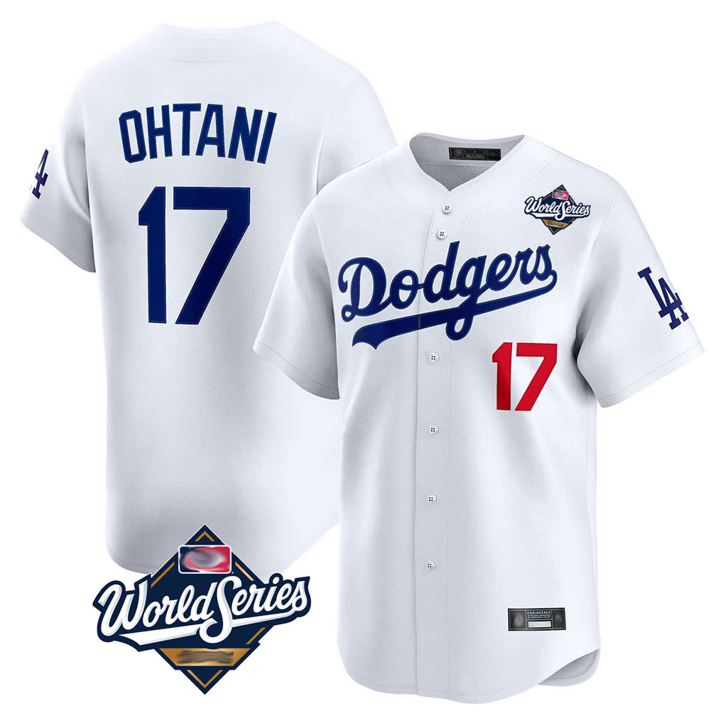 Tlead LA.Dodgers #17 Shohei Ohtani Player White World Series Limited Home Stitched Jerseys