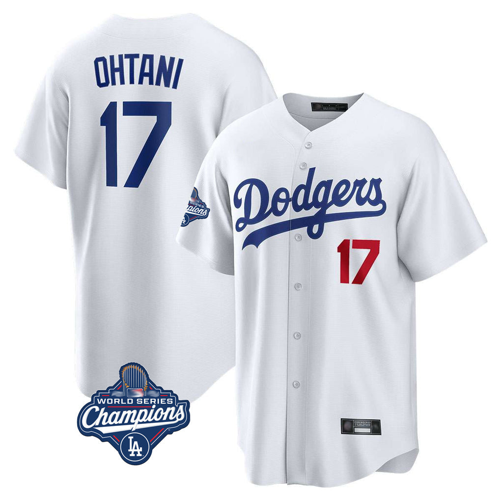 Tlead LA.Dodgers #17 Shohei Ohtani Player White World Series Meet Home Game Stitched Jerseys
