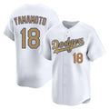 Tlead LA.Dodgers #18 Yoshinobu Yamamoto Player Gold Collection Limited Home Stitched Jerseys