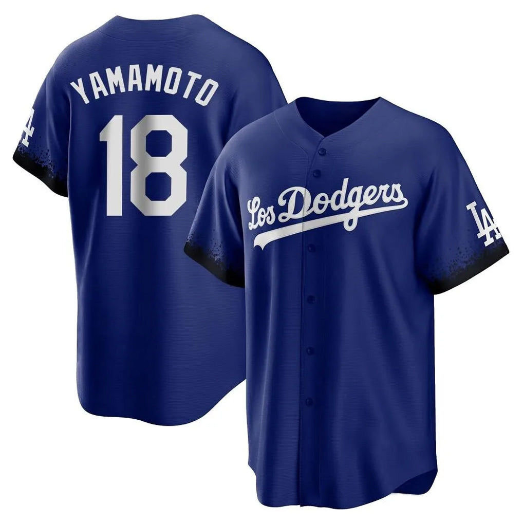 Tlead LA.Dodgers #18 Yoshinobu Yamamoto Player Royal City Connect Home Game Stitched Jerseys