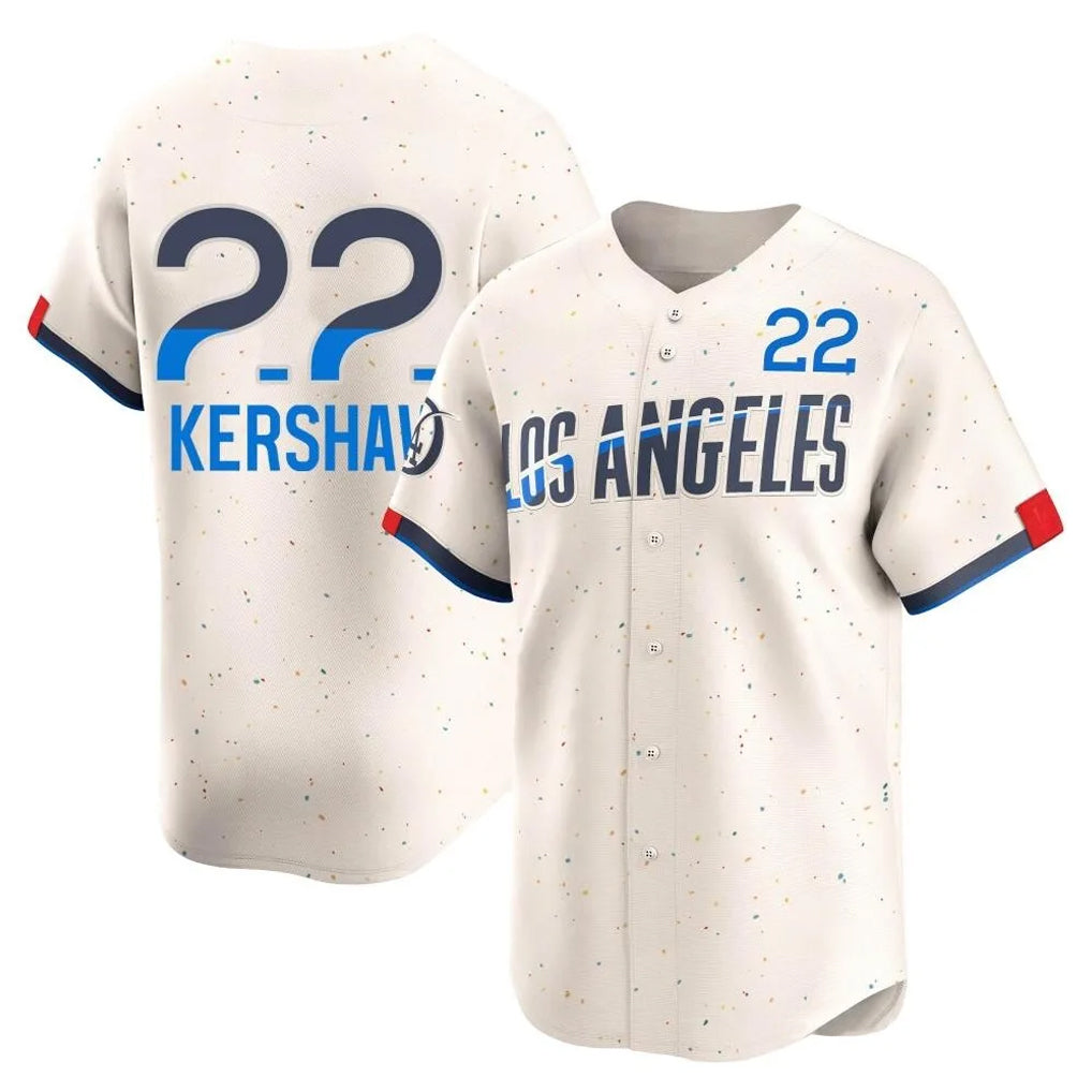 Tlead LA.Dodgers #22 Clayton Kershaw Player Cream City Connect Limited Home Stitched Jerseys