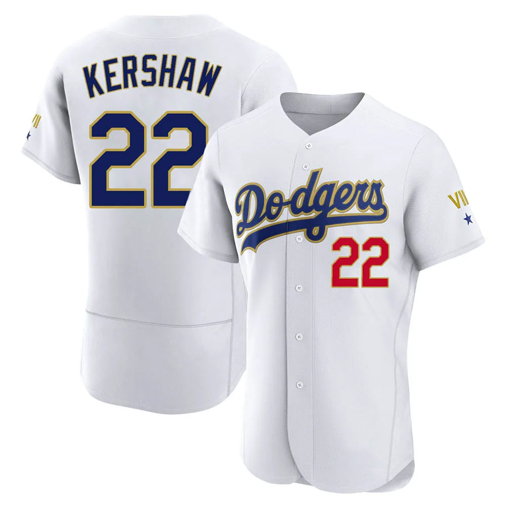 Tlead LA.Dodgers #22 Clayton Kershaw Player Gold White 2026 Collection Stadium Limited Elite Stitched Jerseys
