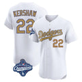 Tlead LA.Dodgers #22 Clayton Kershaw Player Gold World Series Meet Limited Elite Home Stitched Jerseys
