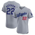 Tlead LA.Dodgers #22 Clayton Kershaw Player Gray Limited Elite Home Stitched Jerseys