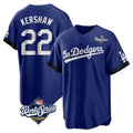 Tlead LA.Dodgers #22 Clayton Kershaw Player Royal World Series City Connect Home Game Stitched Jerseys