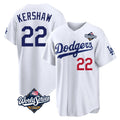 Tlead LA.Dodgers #22 Clayton Kershaw Player White World Series Home Game Stitched Jerseys