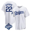 Tlead LA.Dodgers #22 Clayton Kershaw Player White World Series Meet Game Home Stitched Jerseys