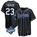 Tlead LA.Dodgers #23 Kyle Tucker Player Black World Series Meet Carbon Limited Home Stitched Jerseys
