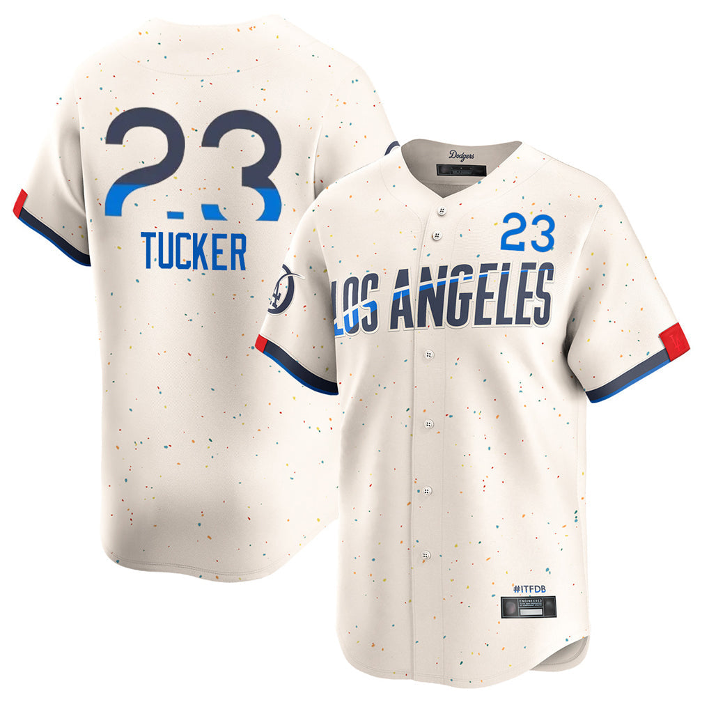 Tlead LA.Dodgers #23 Kyle Tucker Player Cream City Connect Limited Home Stitched Jerseys