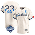 Tlead LA.Dodgers #23 Kyle Tucker Player Cream World Series Meet City Connect Limited Home Stitched Jerseys