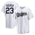 Tlead LA.Dodgers #23 Kyle Tucker Player Gold White 2026 Collection Stadium Game Stitched Jerseys