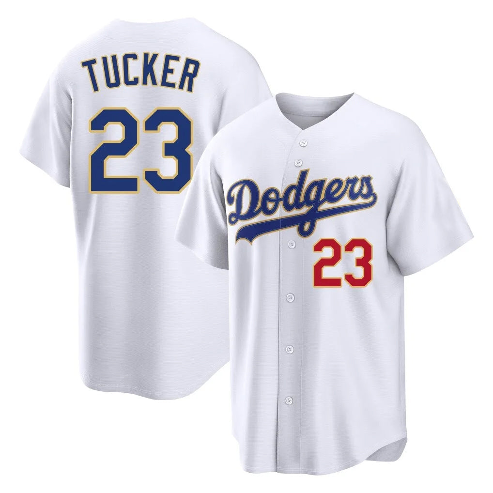 Tlead LA.Dodgers #23 Kyle Tucker Player Gold White 2026 Collection Stadium Limited Stitched Jerseys