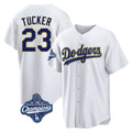 Tlead LA.Dodgers #23 Kyle Tucker Player Gold White World Series Meet 2026 Collection Stadium Game Stitched Jerseys