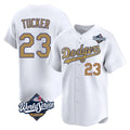 Tlead LA.Dodgers #23 Kyle Tucker Player Gold World Series Collection Limited Home Stitched Jerseys