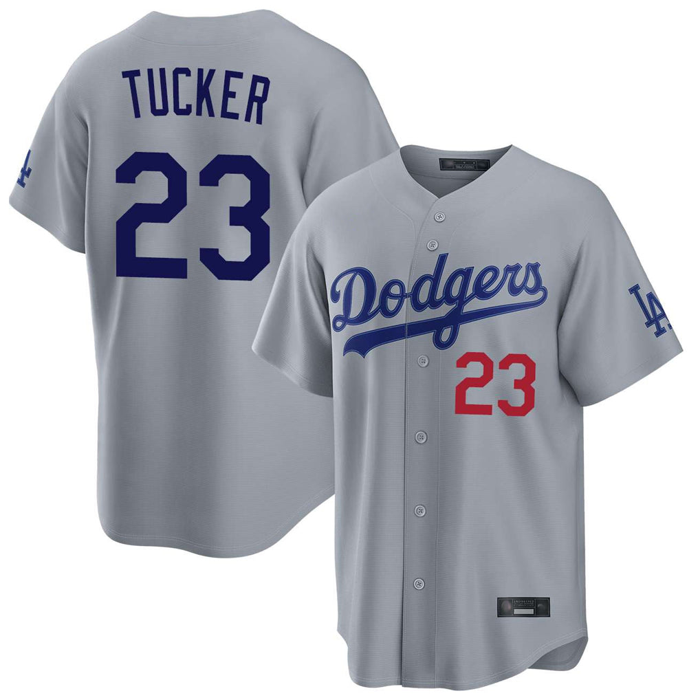 Tlead LA.Dodgers #23 Kyle Tucker Player Gray Game Home Stitched Jerseys