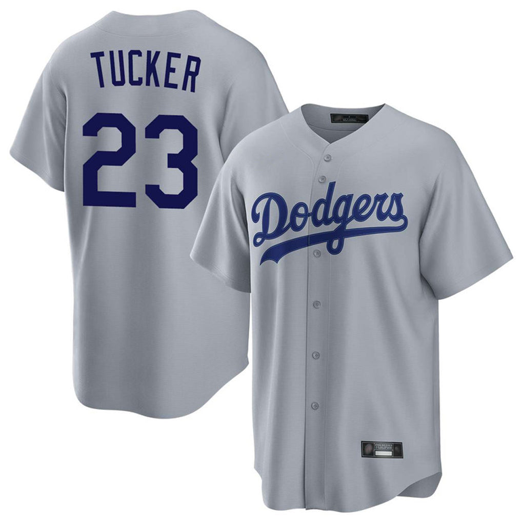 Tlead LA.Dodgers #23 Kyle Tucker Player Gray Game Stitched Jerseys