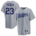 Tlead LA.Dodgers #23 Kyle Tucker Player Gray Game Stitched Jerseys