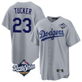 Tlead LA.Dodgers #23 Kyle Tucker Player Gray World Series Game Stitched Jerseys