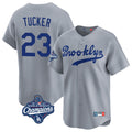 Tlead LA.Dodgers #23 Kyle Tucker Player Gray World Series Meet Game Limited Home Stitched Jerseys