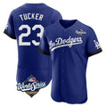Tlead LA.Dodgers #23 Kyle Tucker Player Royal World Series City Connect Elite Home Stitched Jerseys