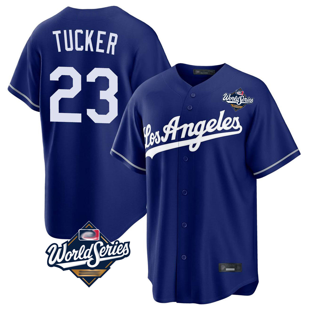 Tlead LA.Dodgers #23 Kyle Tucker Player Royal World Series Game Stitched Jerseys