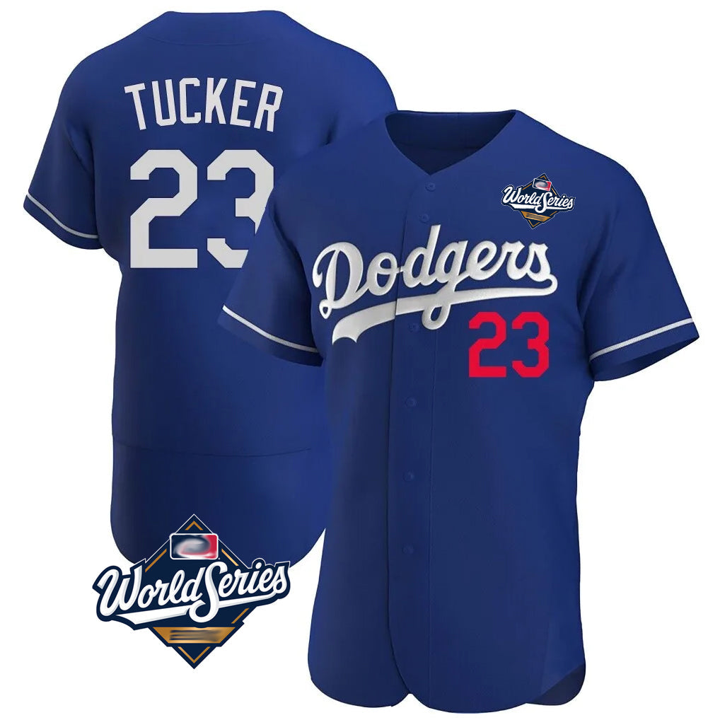 Tlead LA.Dodgers #23 Kyle Tucker Player Royal World Series Limited Elite Home Stitched Jerseys