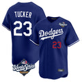Tlead LA.Dodgers #23 Kyle Tucker Player Royal World Series Limited Home Stitched Jerseys