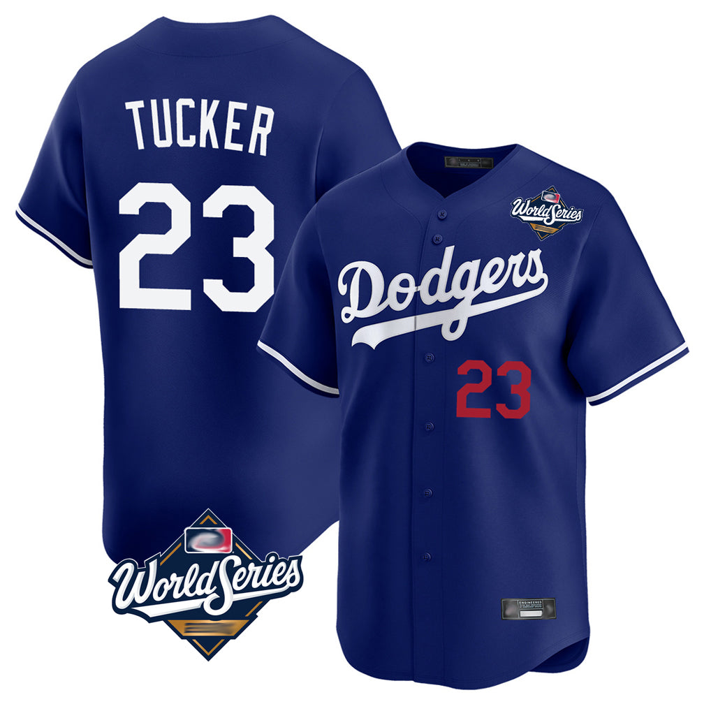 Tlead LA.Dodgers #23 Kyle Tucker Player Royal World Series Limited Home Stitched Jerseys