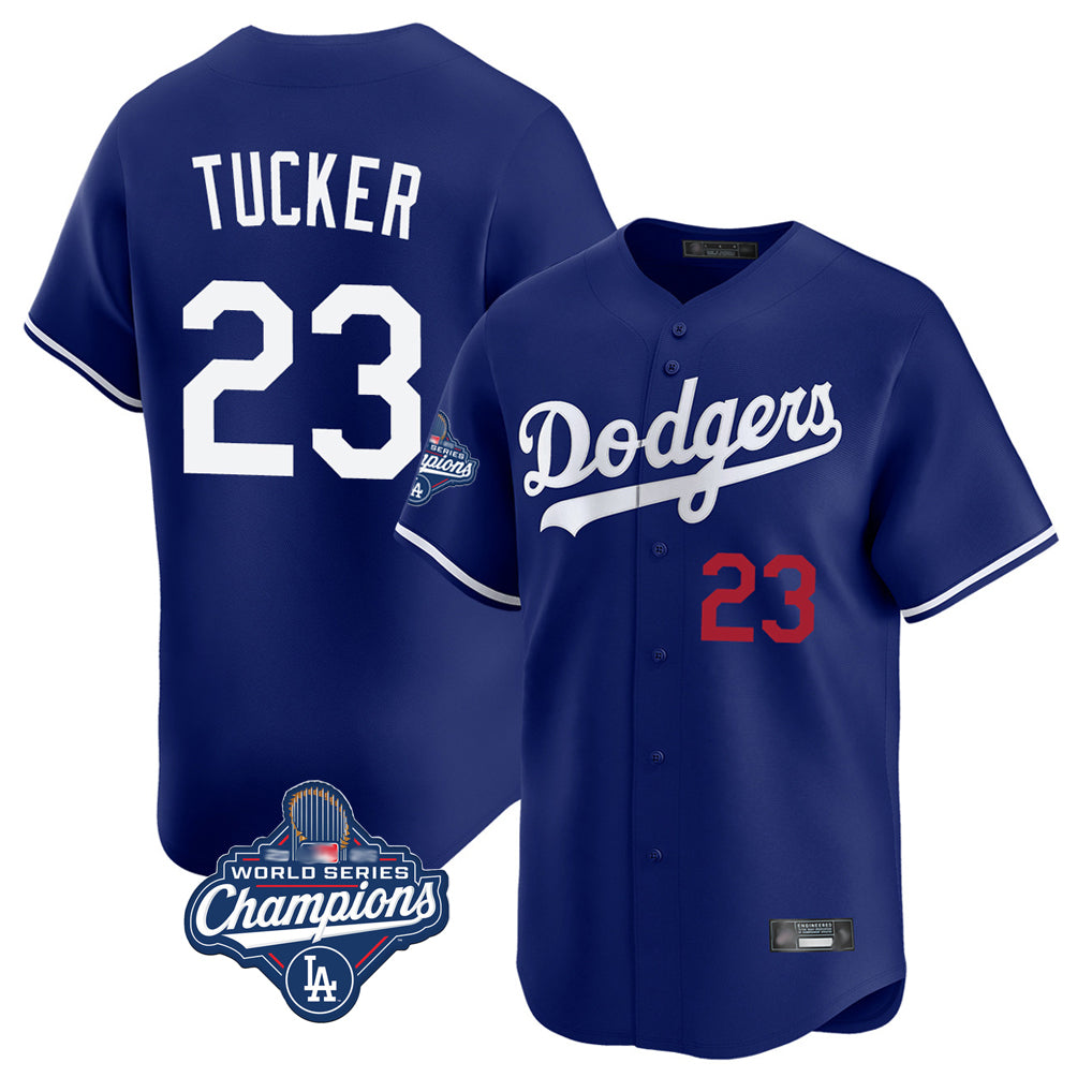 Tlead LA.Dodgers #23 Kyle Tucker Player Royal World Series Meet Limited Home Stitched Jerseys