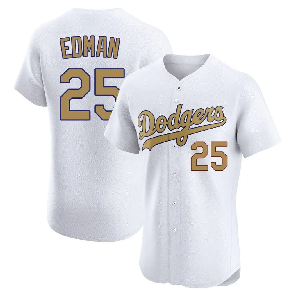 Tlead LA.Dodgers #25 Tommy Edman Player Gold Limited Elite Home Stitched Jerseys