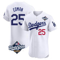 Tlead LA.Dodgers #25 Tommy Edman Player Gold White World Series Limited Elite Home Stitched Jerseys