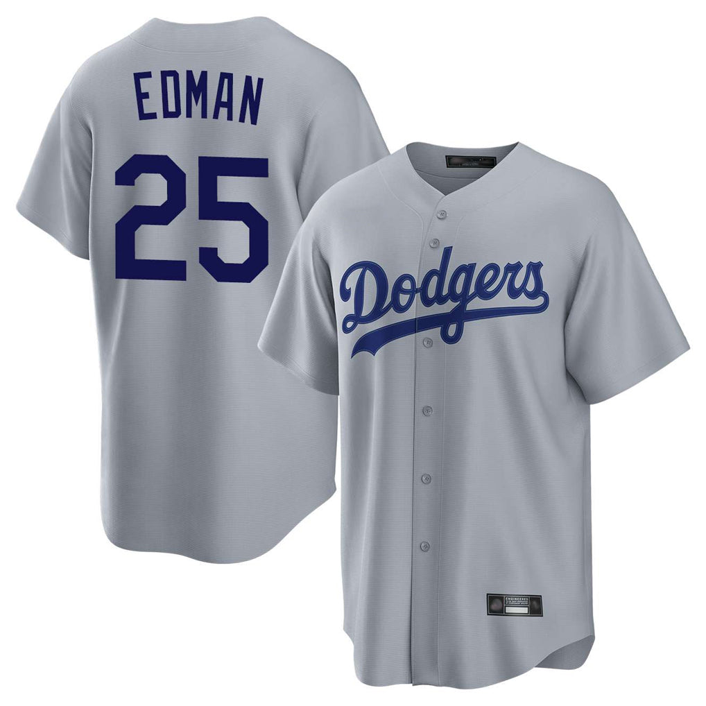 Tlead LA.Dodgers #25 Tommy Edman Player Gray Game Stitched Jerseys