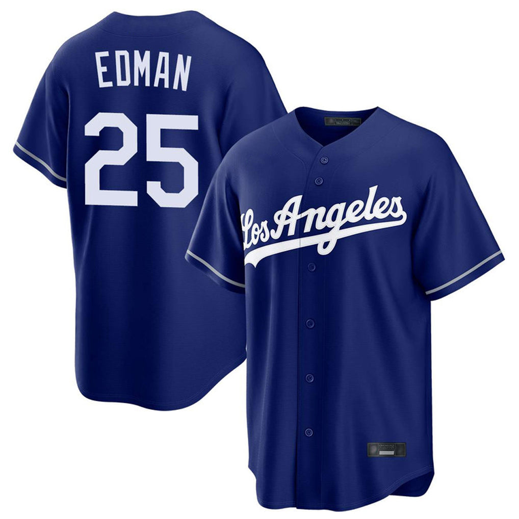 Tlead LA.Dodgers #25 Tommy Edman Player Royal Game Stitched Jerseys