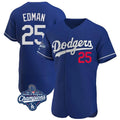 Tlead LA.Dodgers #25 Tommy Edman Player Royal World Series Meet Limited Elite Home Stitched Jerseys