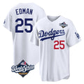 Tlead LA.Dodgers #25 Tommy Edman Player White World Series Home Game Stitched Jerseys